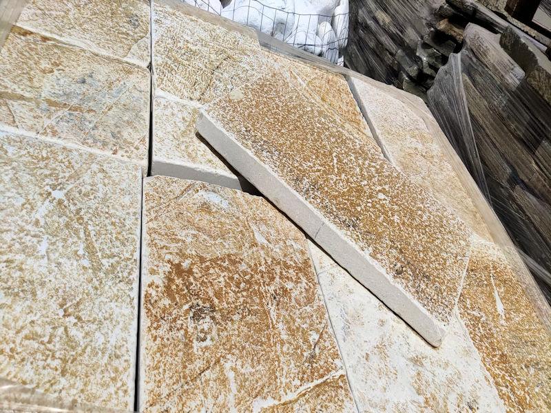 YELLOW SQUARED ALBANIAN STONE