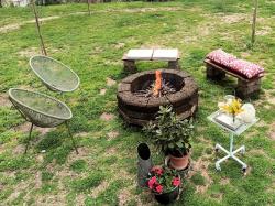 Round Fire Pit Black